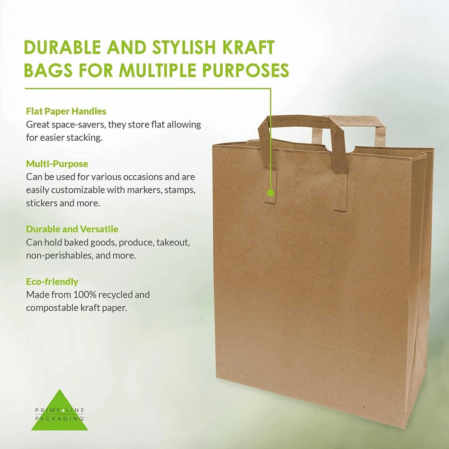 12x7x14 Large Flat Handle Paper Bags