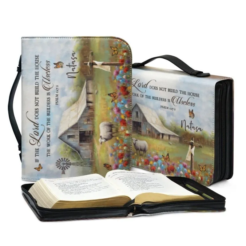 Bible Cover with Inspirational Psalm Verse - Customizable Name - Faith-Inspired Design with Dove & Rustic Imagery, CAB08270224.