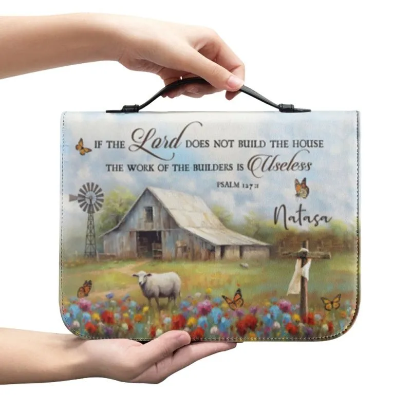 Bible Cover with Inspirational Psalm Verse - Customizable Name - Faith-Inspired Design with Dove & Rustic Imagery, CAB08270224.