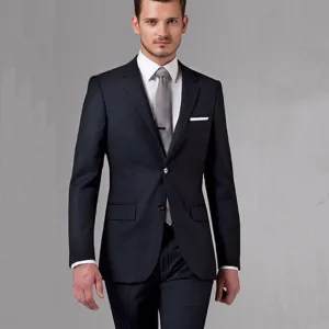 Black Business Men Suits Custom Made WOOL Tuxedos Suits For Men