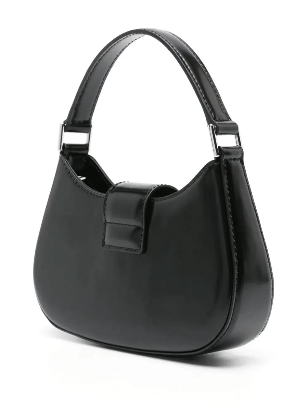 Black Leather Crescent Bag