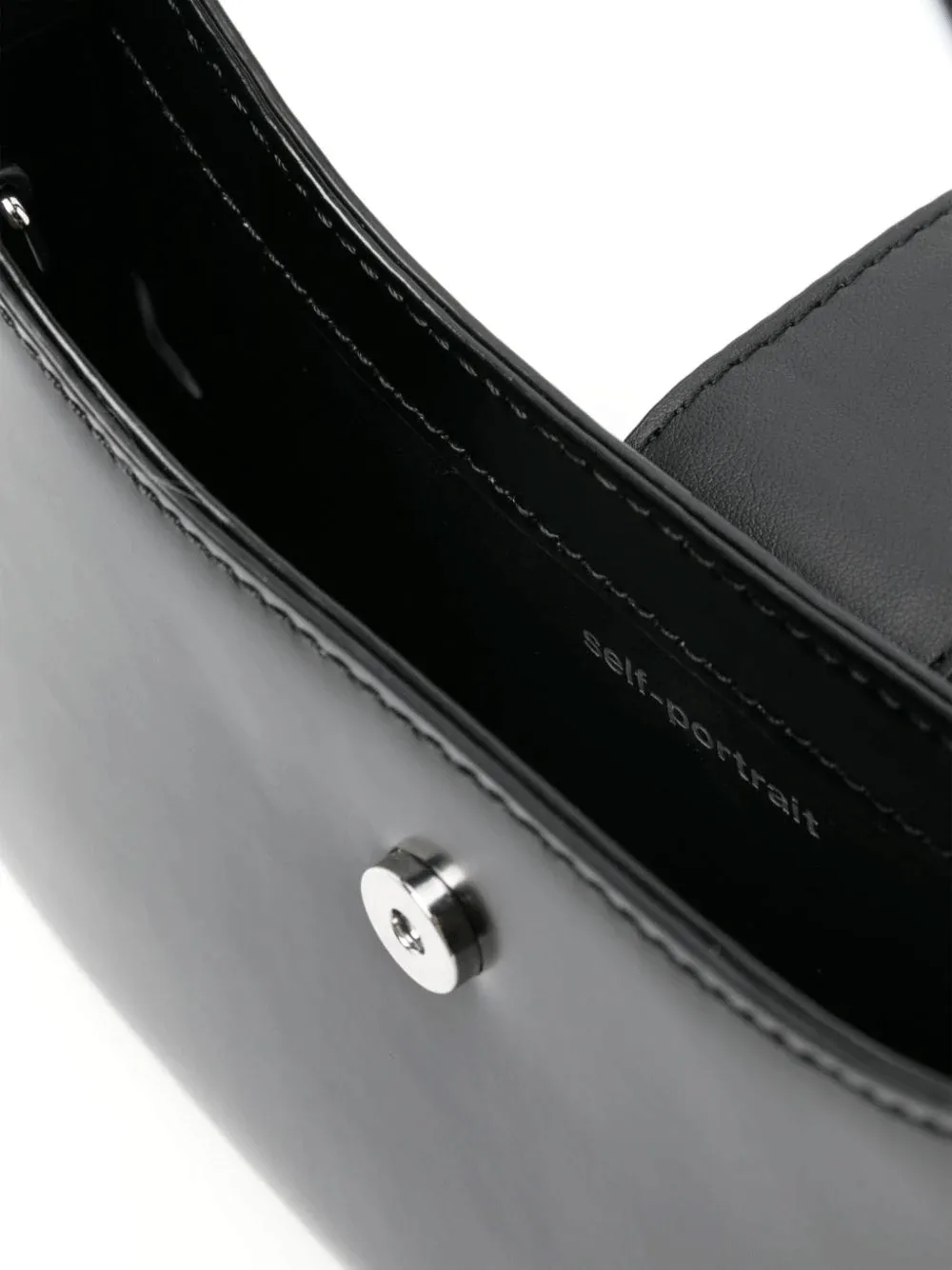 Black Leather Crescent Bag