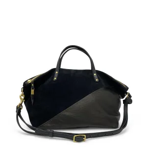 Black Petite Lizard Black Suede Devon Holdall