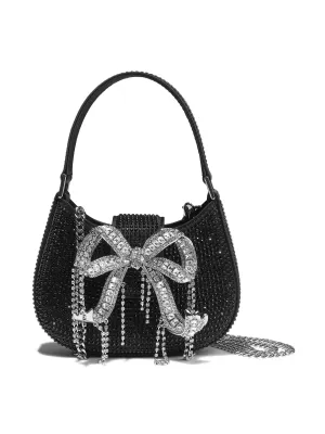 Black Rhinestone Micro Handbag