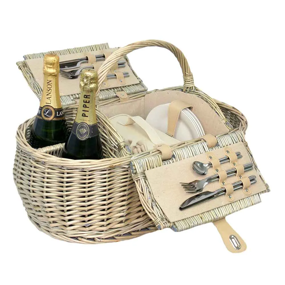 Boat Picnic Basket Hamper Fully Fitted  in Beige 030 by Willow