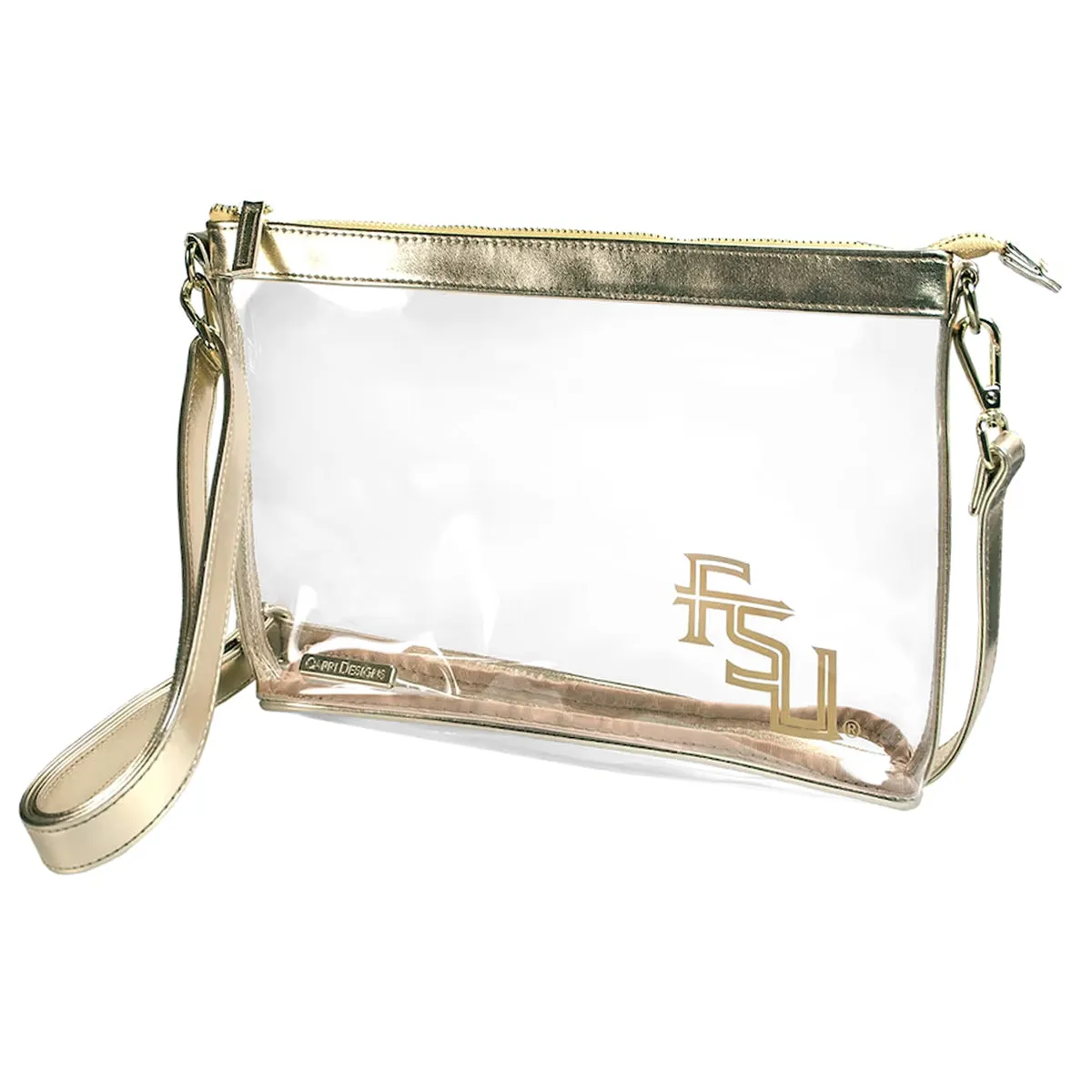 Capri Designs Stacked FSU Logo Large Clear Crossbody