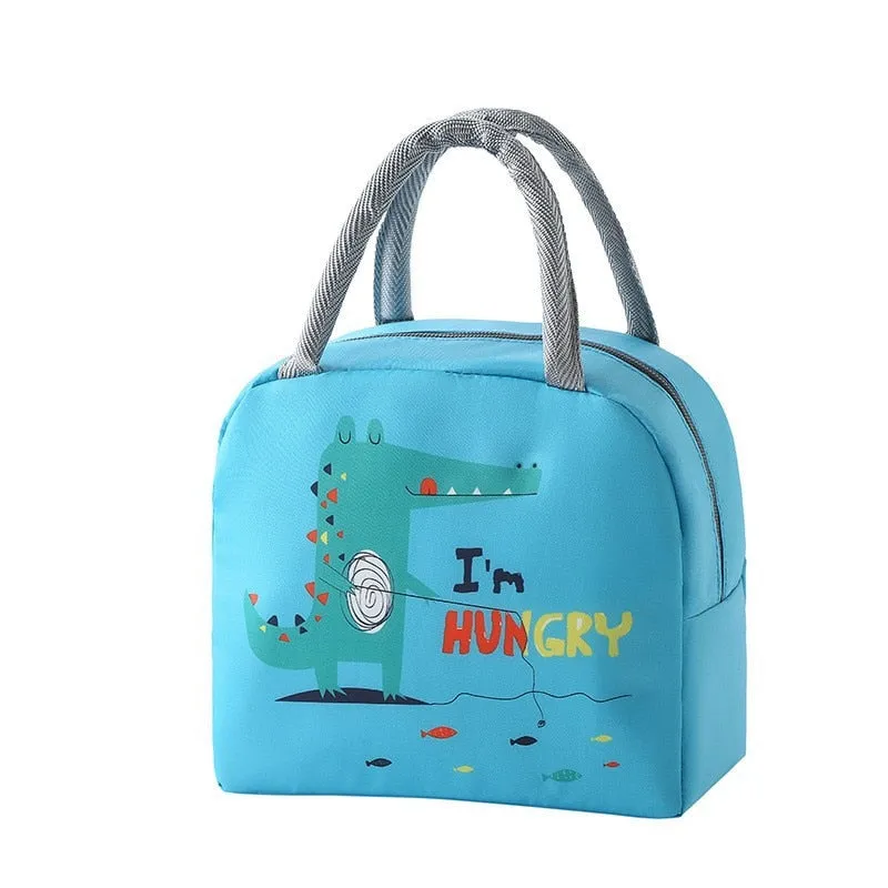 Cartoon Theme Insulated Thermal Lunch Box Bags - Assorted Colours