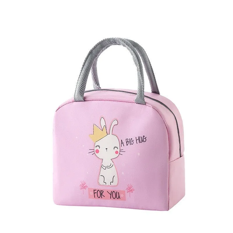 Cartoon Theme Insulated Thermal Lunch Box Bags - Assorted Colours