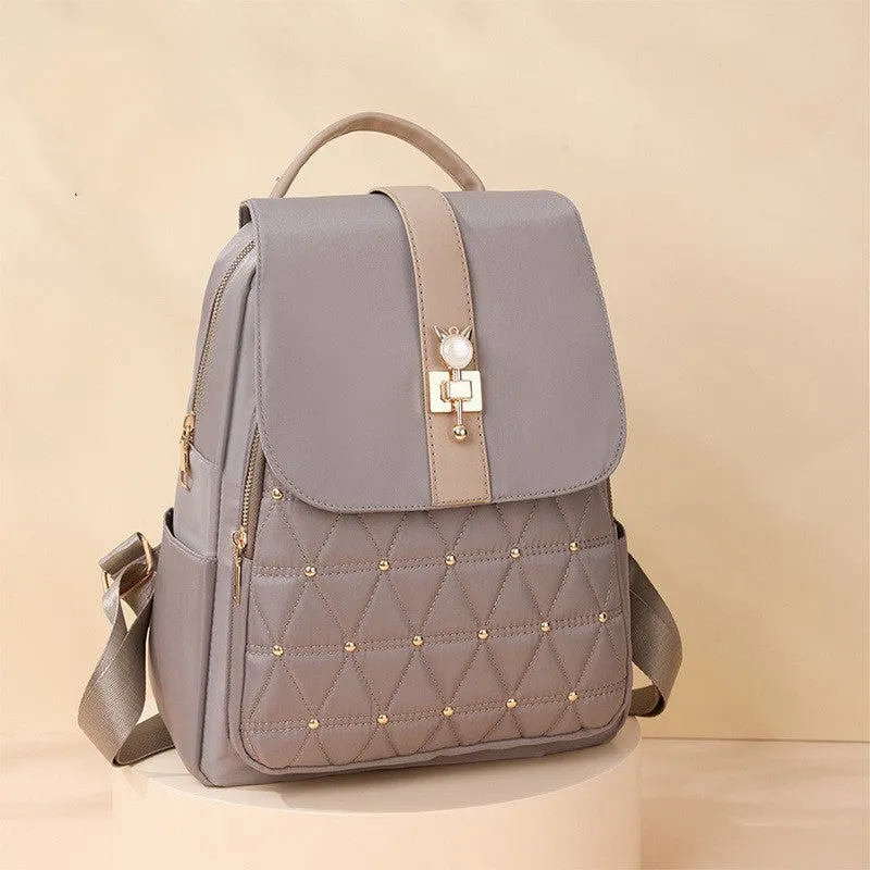 Chic Diamond Backpack: Women's Nylon Travel Essential