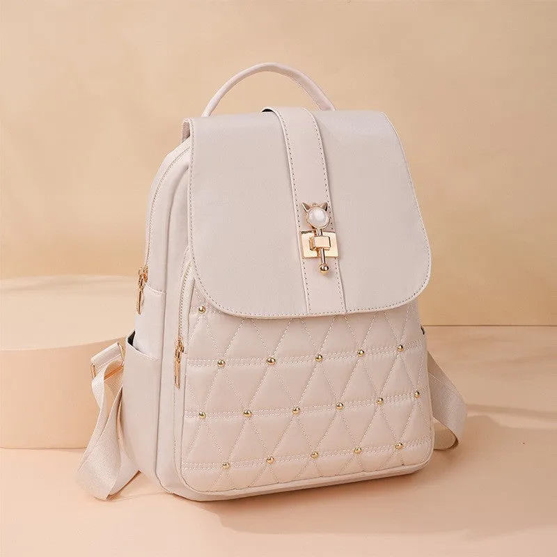 Chic Diamond Backpack: Women's Nylon Travel Essential