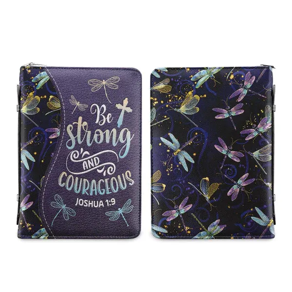 Christianart Bible Cover - Be Strong And Courageous Joshua 1 9 Dragonfly - Personalized Gifts for Pastor - Gifts For Women - CABBBCV08060324.