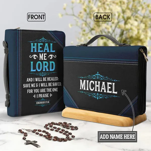 Christianart Bible Cover - Heal Me Lord And I Will Be Healed Jeremiah 17:14 - Personalized Bible Cover - Bible Cover For Men - CABBBCV14070324.