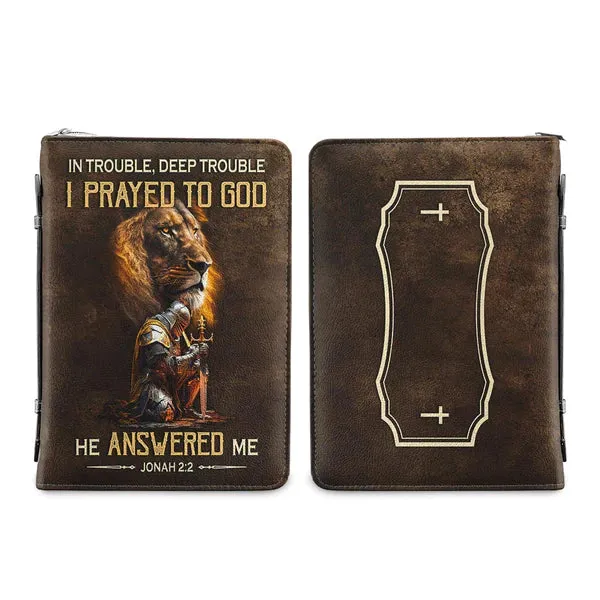 Christianart Bible Cover - I Pray For God He Answered Me Jonah 2:2 - Personalized Bible Cover - Bible Cover For Men - CABBBCV15070324.