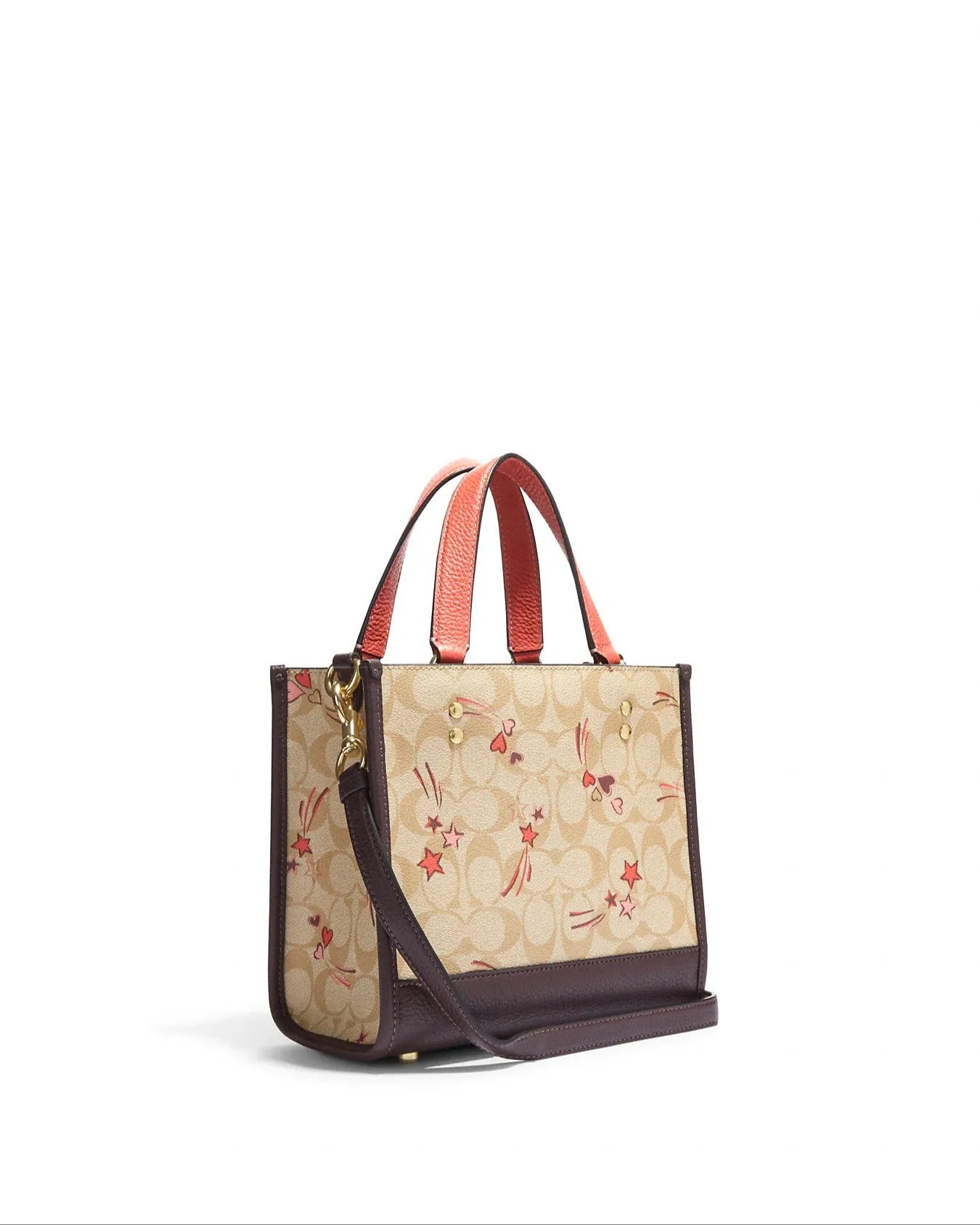 Coach Dempsey Tote 22 In Signature Canvas With Heart And Star Print