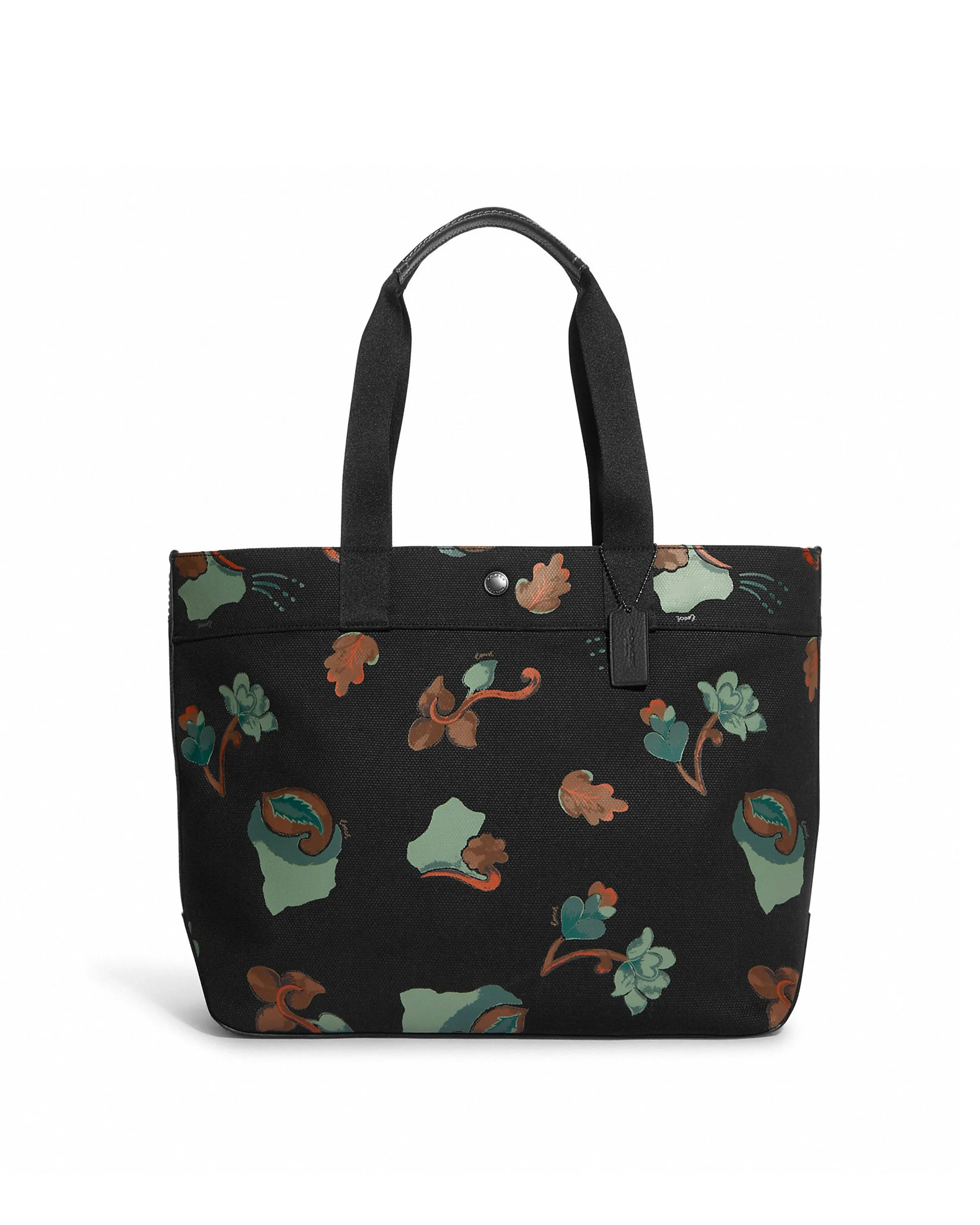 Coach Women's Black Multi Tote 38 With Dreamy Leaves Print