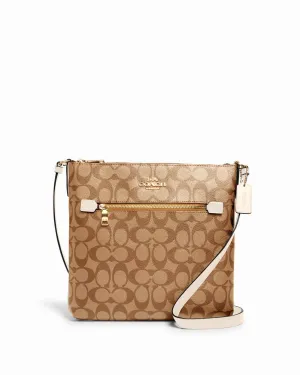 Coach Women's Khaki & Chalk Rowan File Bag In Signature Canvas