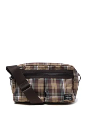 Cotton Check 3 Layers Porter Crossbody