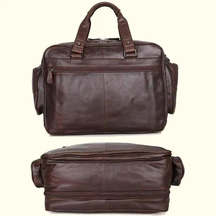 Cowhide Leather Business Travel Briefcase