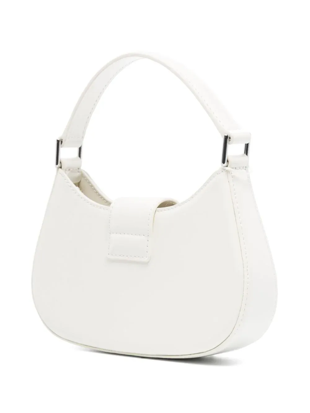 Cream Leather Crescent Bag