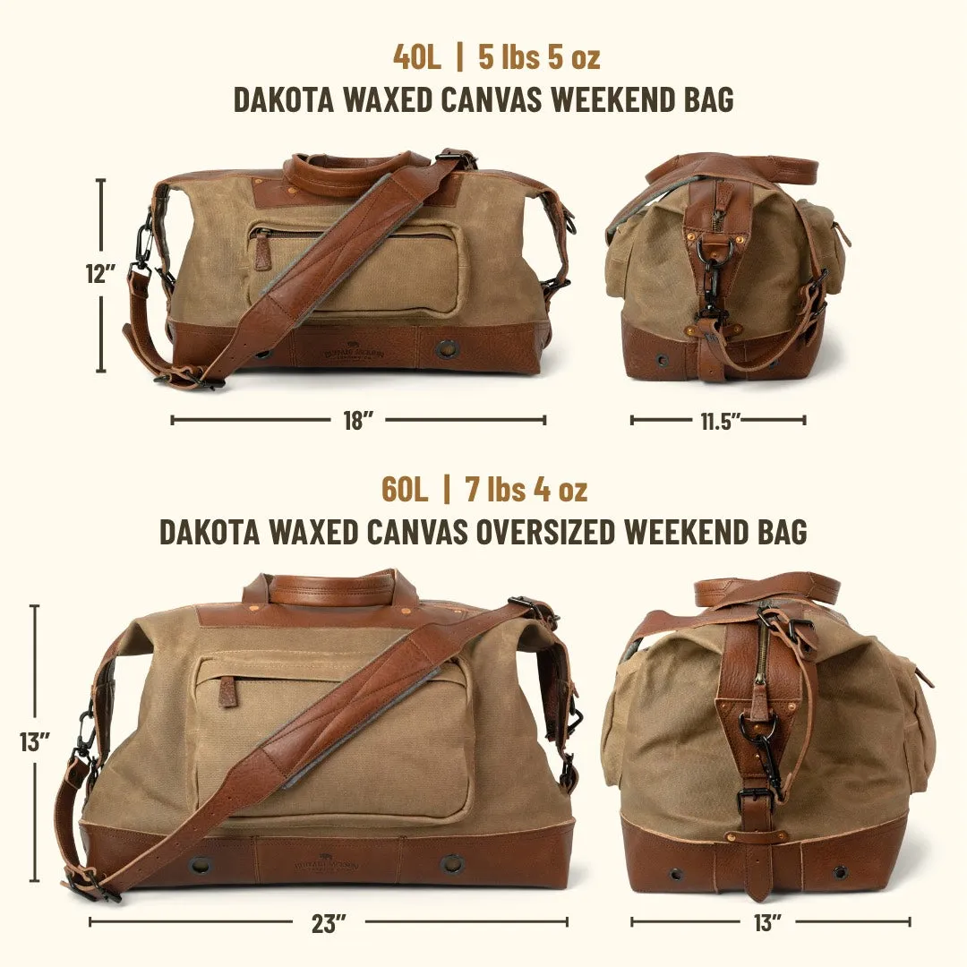 Dakota Waxed Canvas Weekend Bag | Field Khaki w/ Chestnut Brown Leather