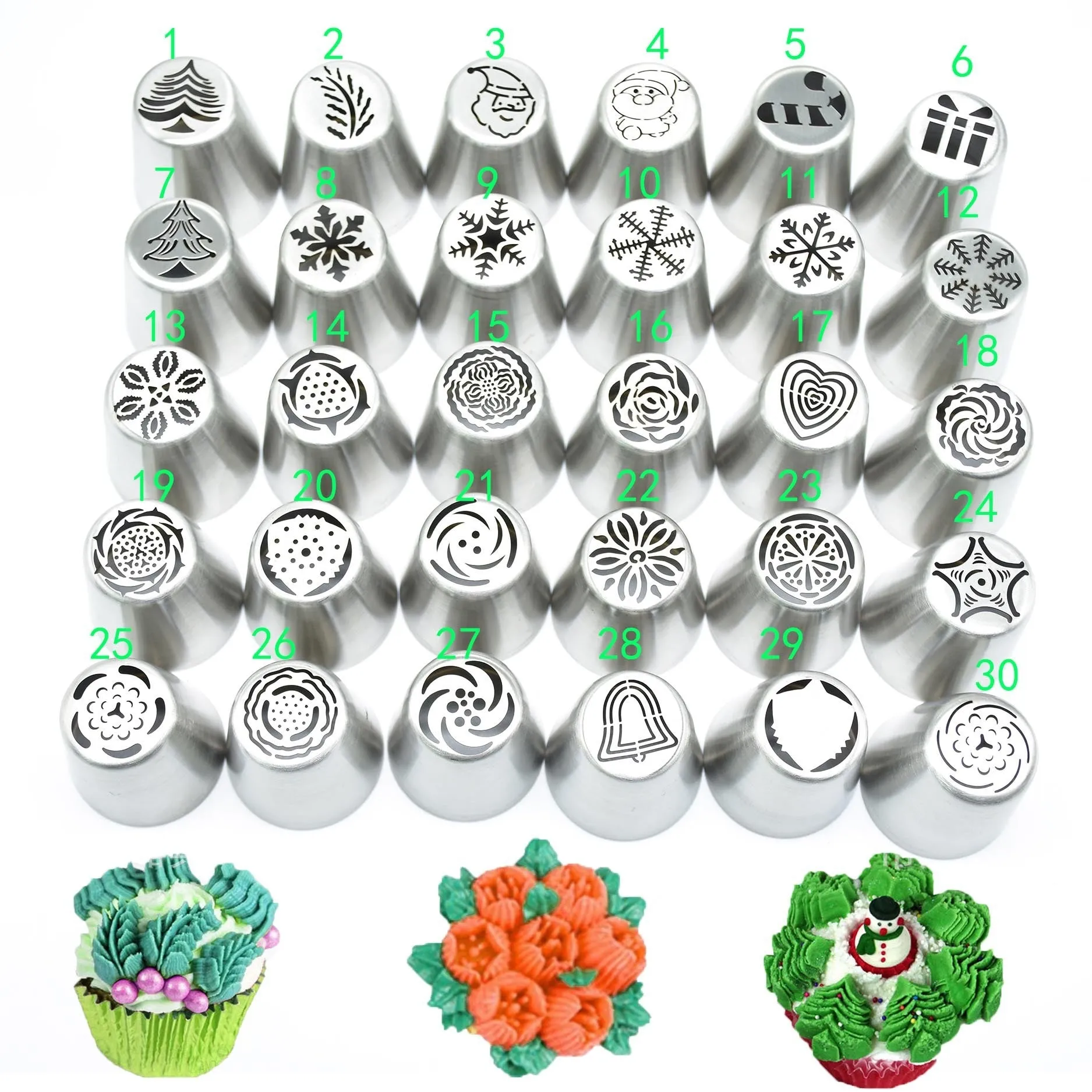 DIY Series Stainless Steel Christmas Decorating Mouth 30 Variety of Cakes Decoration Tools