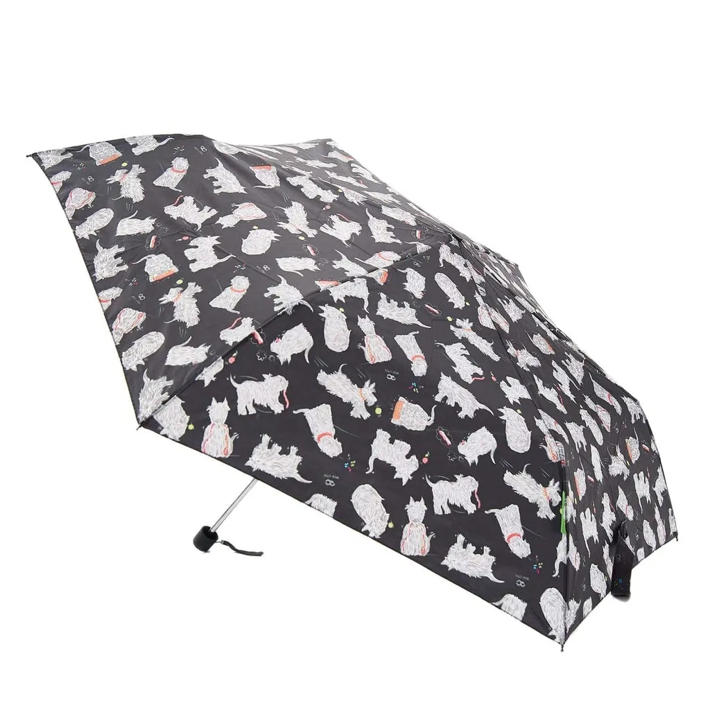 Eco Chic Compact Mini Umbrella/Handbag Brolly (Scatty Scotty - Black)?