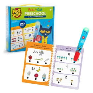 Educational Insights - Hot Dots - Pete the Cat - Preschool Reading & Math Workbook