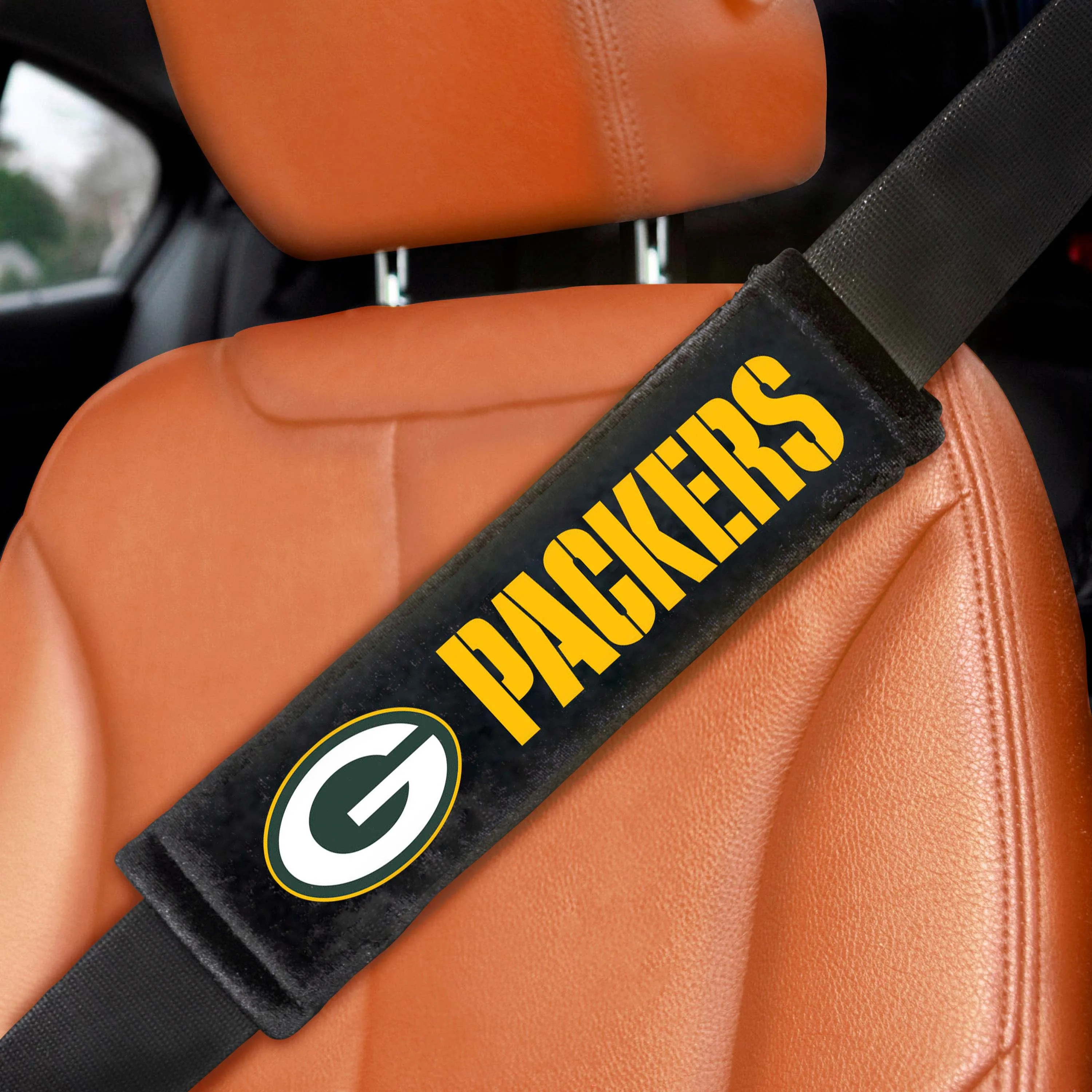 Fanmats Green Bay Packers Embroidered Seatbelt Pad - 2 Pieces