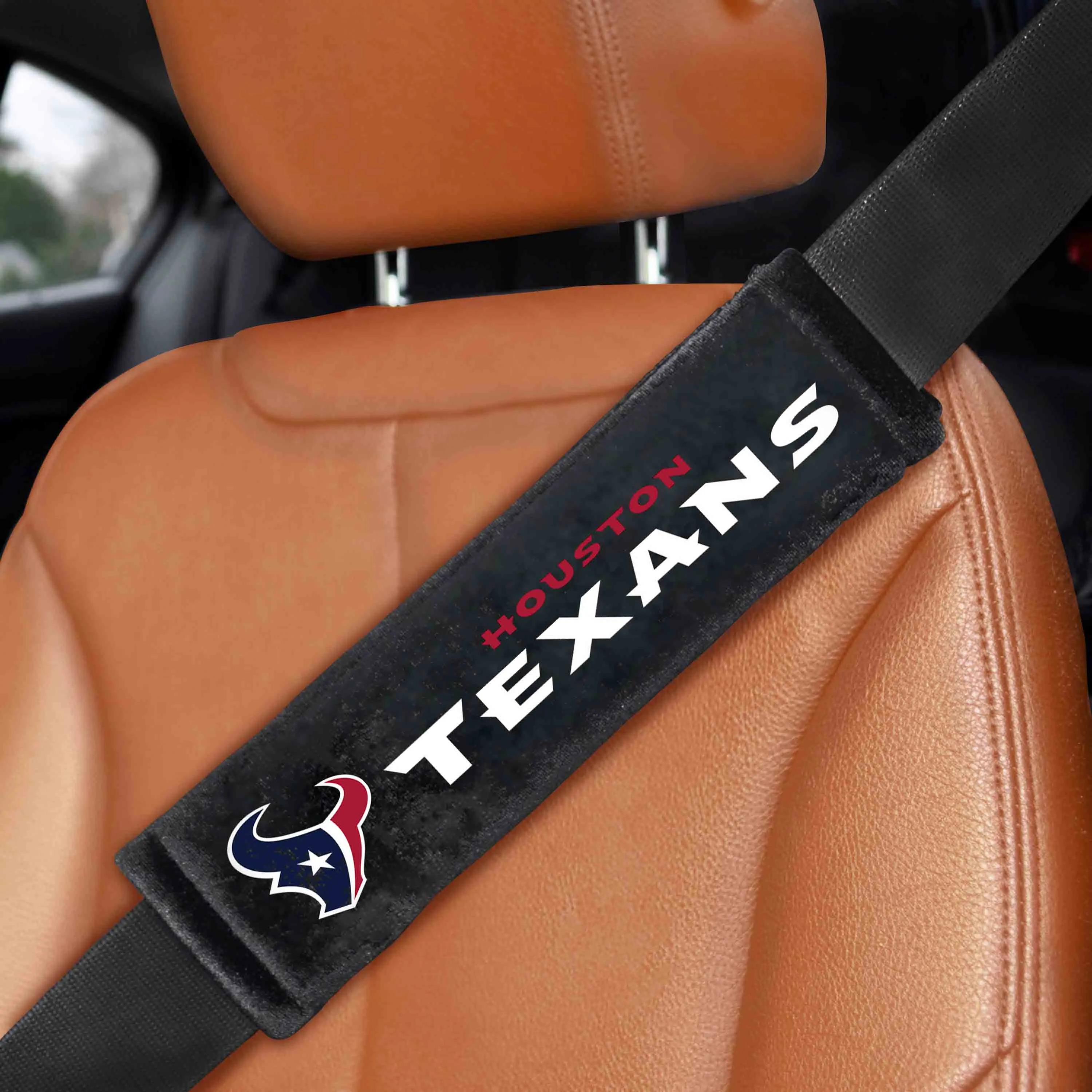 Fanmats Houston Texans Embroidered Seatbelt Pad - 2 Pieces