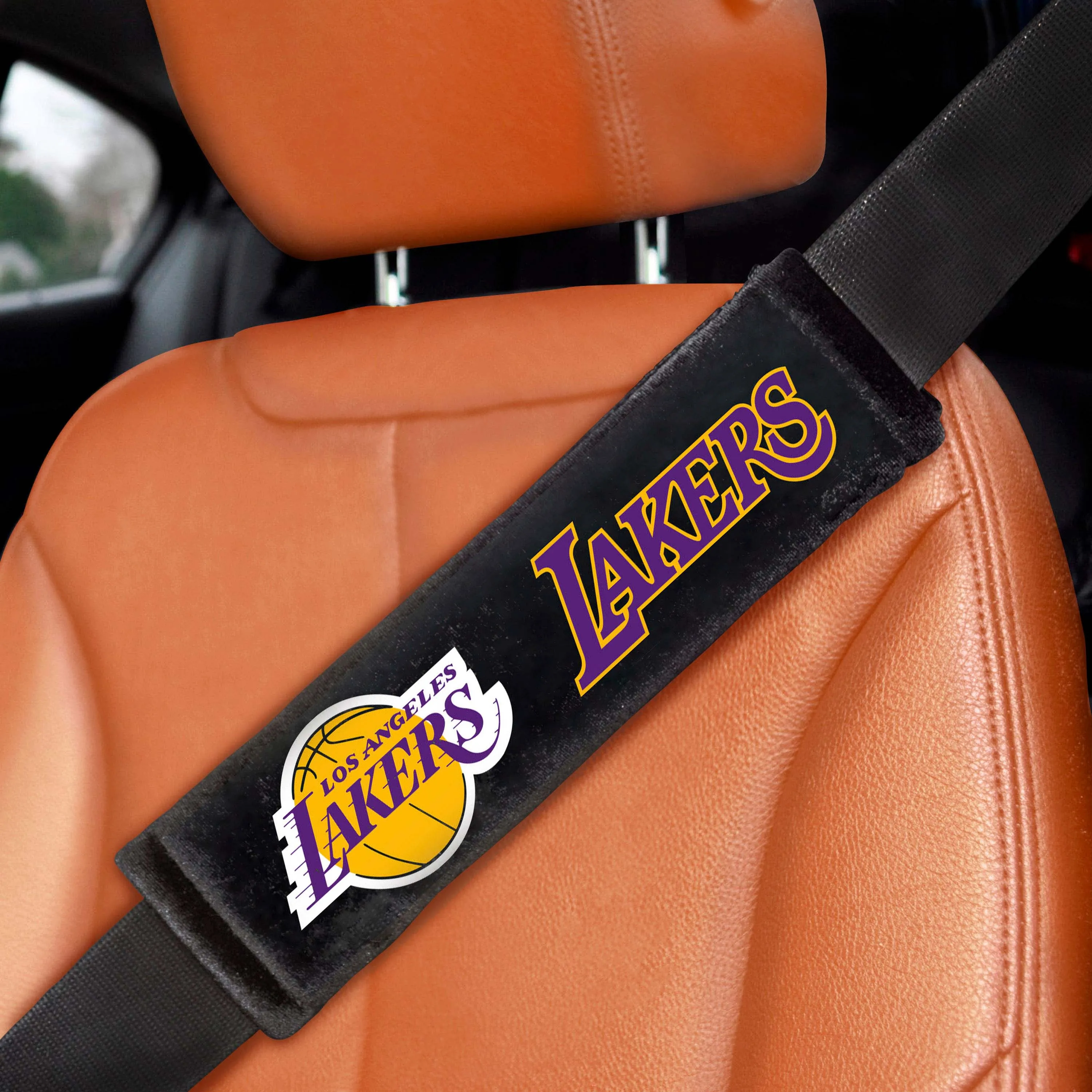 Fanmats Los Angeles Lakers Embroidered Seatbelt Pad - 2 Pieces