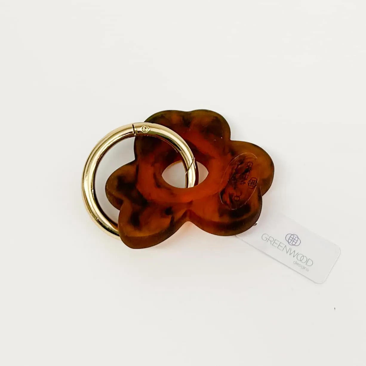 Floral Resin Keyrings | Gold