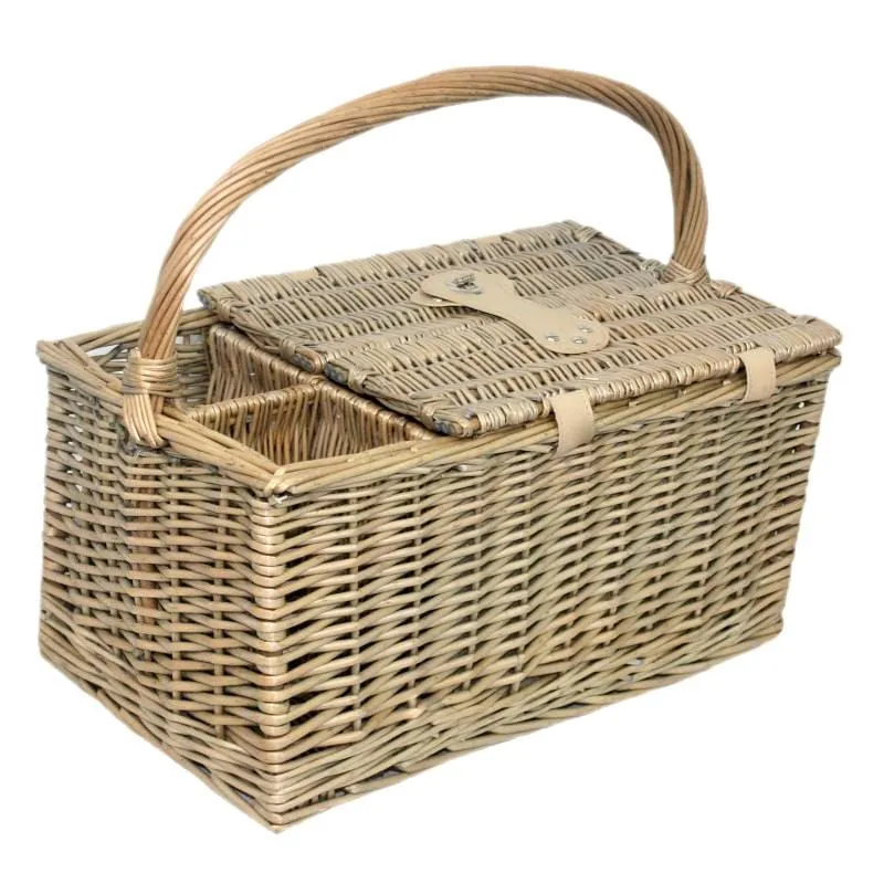 Fully Fitted Picnic Basket Hamper in Beige Two Person 022 by Willow