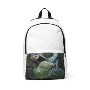 Glitter Green Fish Unisex Fabric Backpack