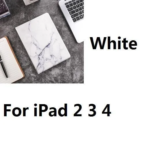 Hard Marble Pattern PC Material Support Protective Cover Case For iPad Air 1 2 Mini 1234 iPad 234 iPad 2017 2018 9.7inch