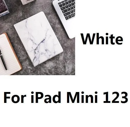 Hard Marble Pattern PC Material Support Protective Cover Case For iPad Air 1 2 Mini 1234 iPad 234 iPad 2017 2018 9.7inch