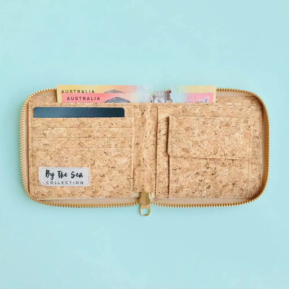 Ingy zipper cork wallet By The Sea Collection