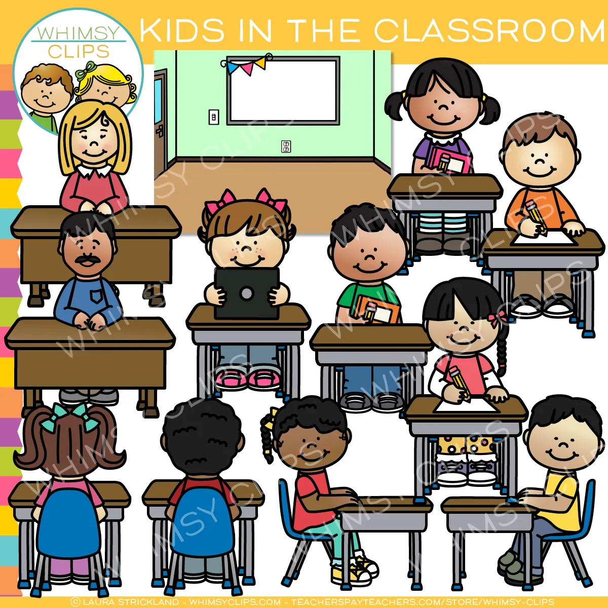 Kids in the Classroom Clip Art