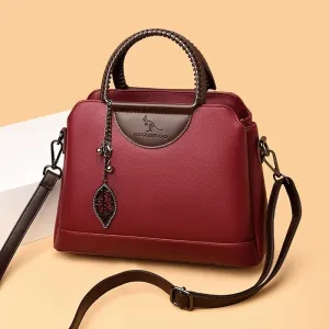 Leather Ladies Handbag with Ample Storage and Easy Zipper Closure