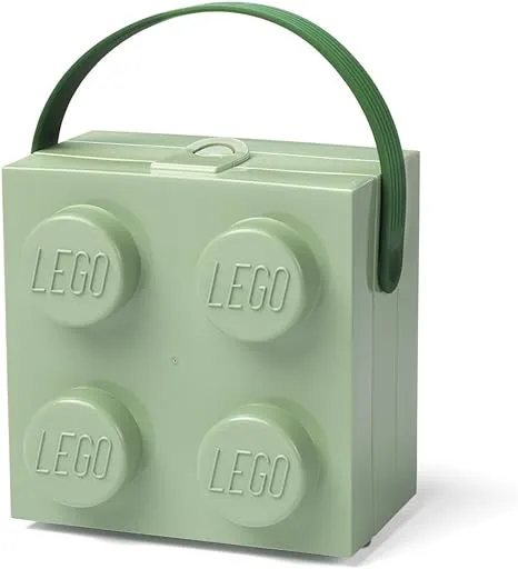 Lego Box With Handle - Sand Green