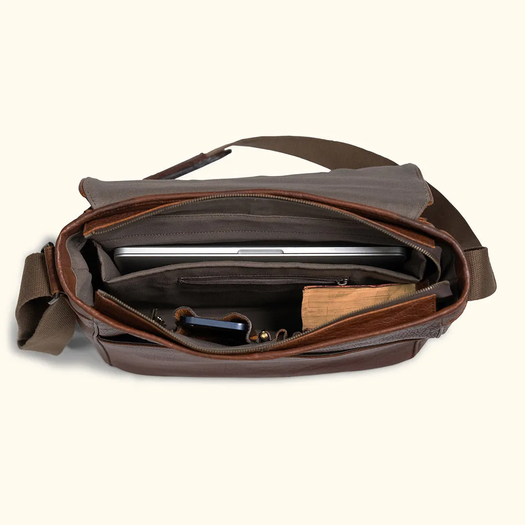 Limited Edition Roosevelt Buffalo Leather Messenger Bag | Buffalo Grain