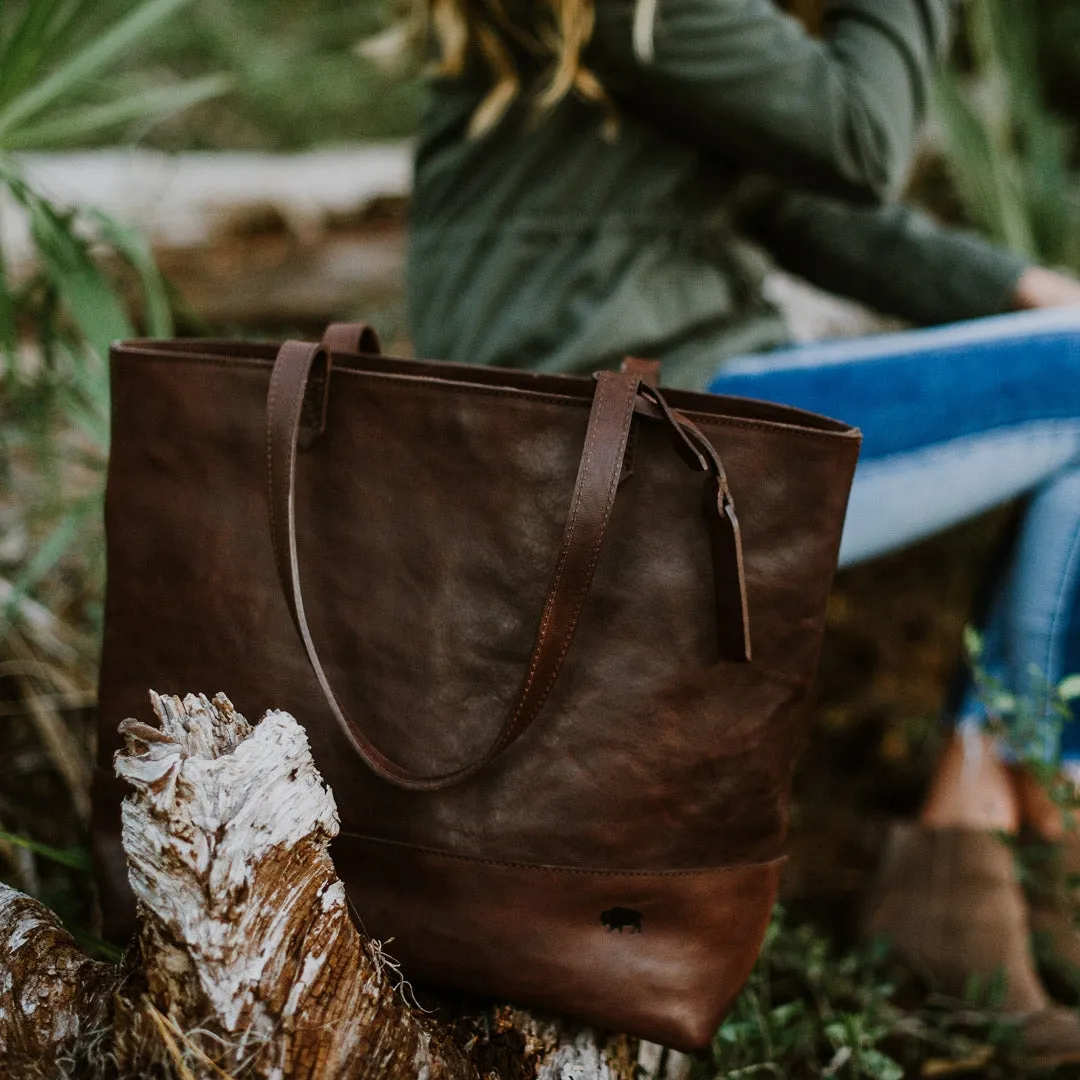 Madison Leather Tote Bag | Dark Hazelnut