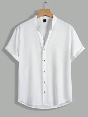 Manfinity Homme Men Solid Button Up Shirt