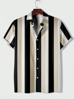 Manfinity Homme Men Striped Print Shirt