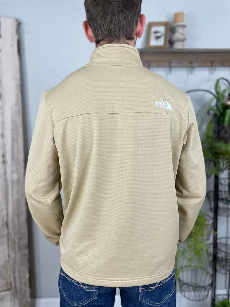 Men's Cedar Trail Grid Fleece 1/4 Zip in Khaki by The North Face