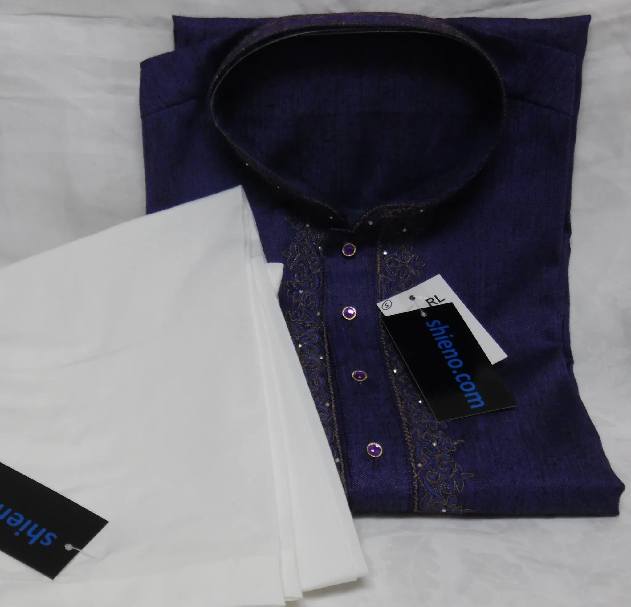 Men's Kurta 5328 Violet Tussar Kurta Pajama Shieno Sarees