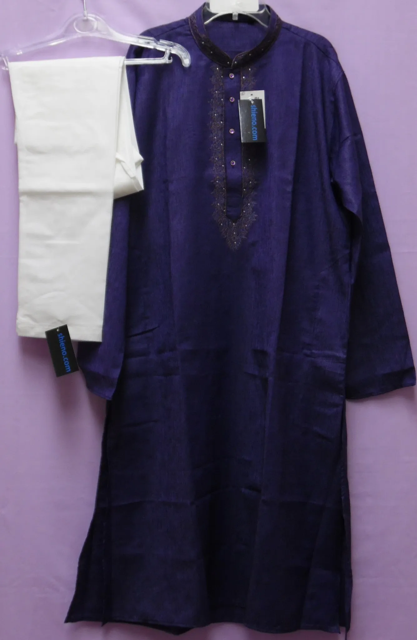 Men's Kurta 5328 Violet Tussar Kurta Pajama Shieno Sarees