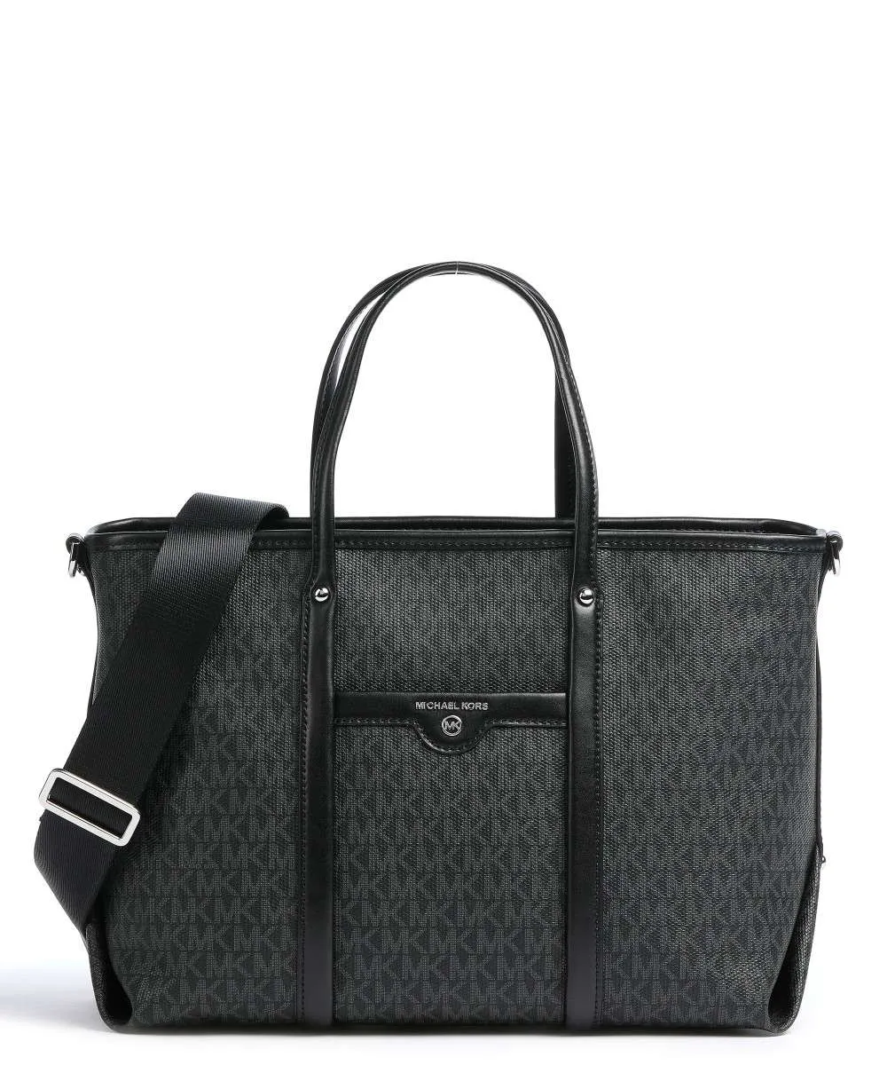 Michael Kors Women's Black Beck Signature Convertible Tote