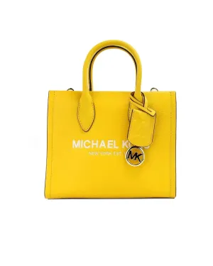 Michael Kors Women's Mirella Small Jasmine Yellow Leather Top Zip Shopper Tote Bag - One Size