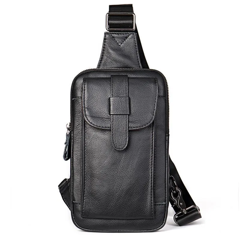 Outdoor Daily Casual Leather Crossbody Packs Chest Bag For Men