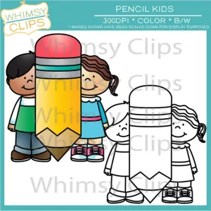 Pencil Kids Clip Art